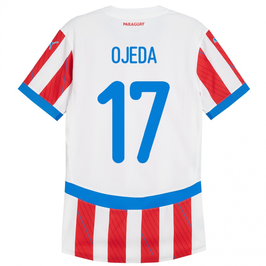 Kids Football Paraguay Deisy Ojeda #17 White Red Home Jersey 24-26 T-Shirt Uk