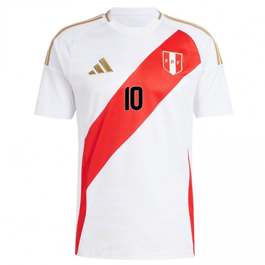 Kids Football Peru Adrián Ascues #10 White Home Jersey 24-26 T-Shirt Uk