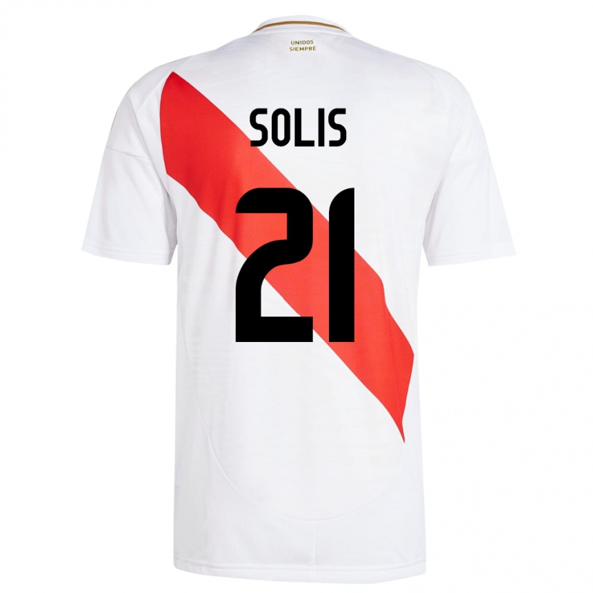 Kids Football Peru Renato Solís #21 White Home Jersey 24-26 T-Shirt Uk