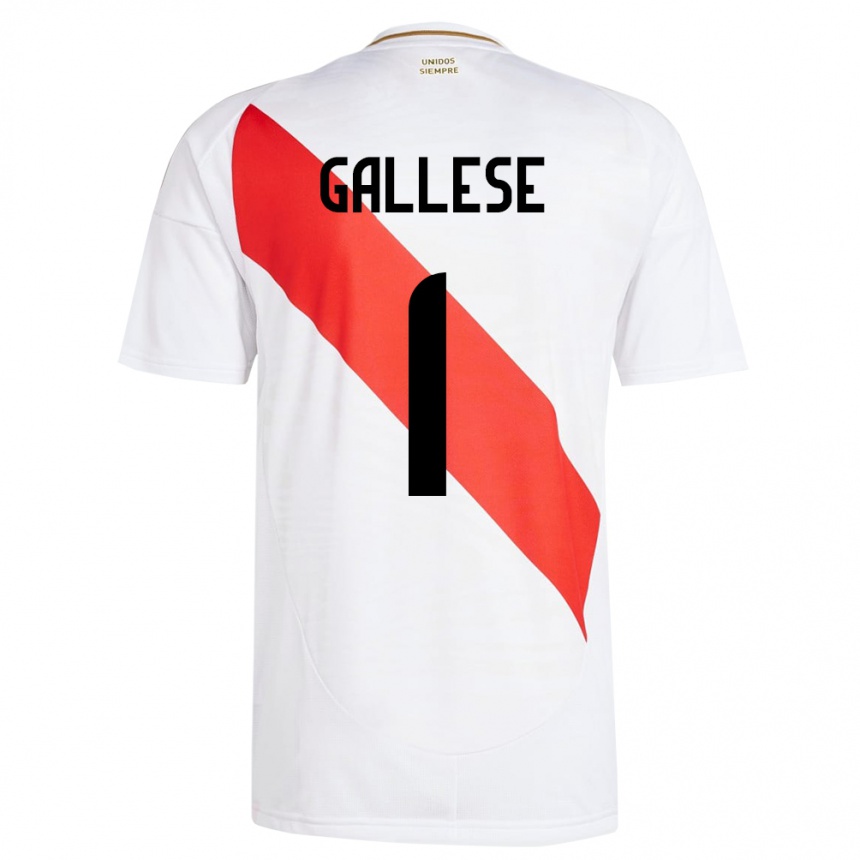 Kids Football Peru Pedro Gallese #1 White Home Jersey 24-26 T-Shirt Uk