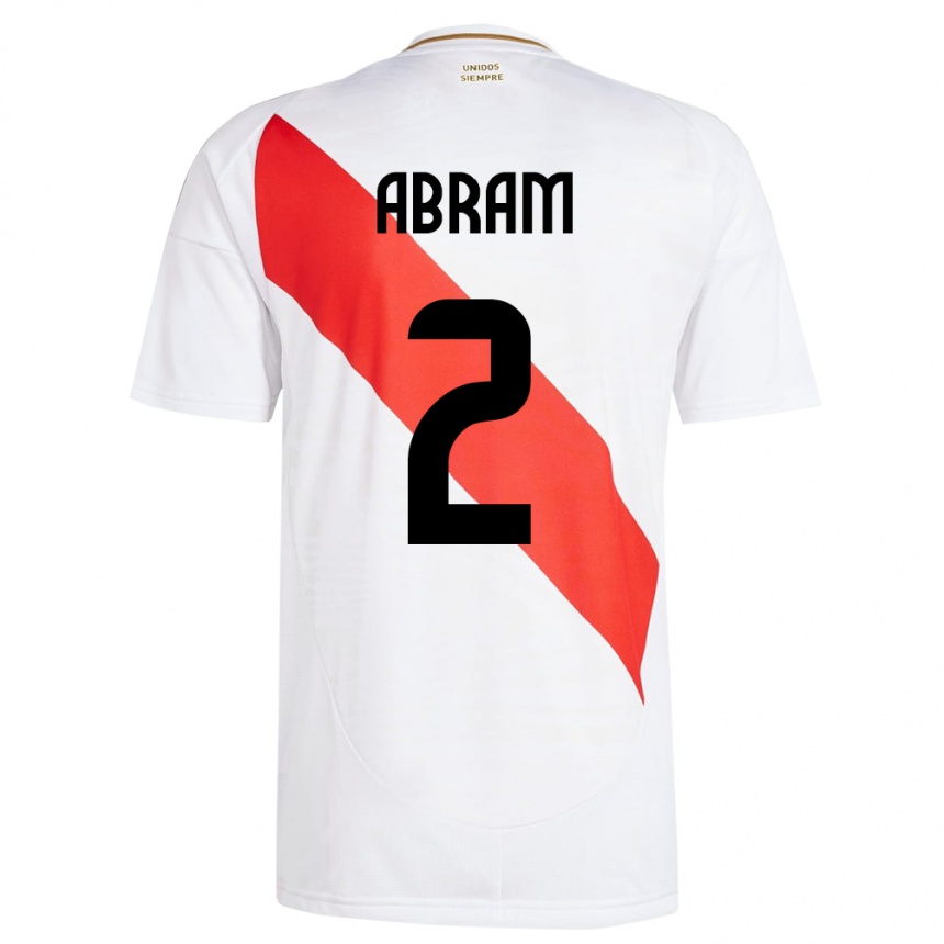 Kids Football Peru Luis Abram #2 White Home Jersey 24-26 T-Shirt Uk