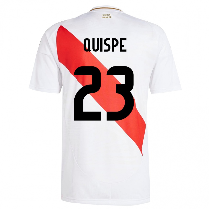 Kids Football Peru Piero Quispe #23 White Home Jersey 24-26 T-Shirt Uk