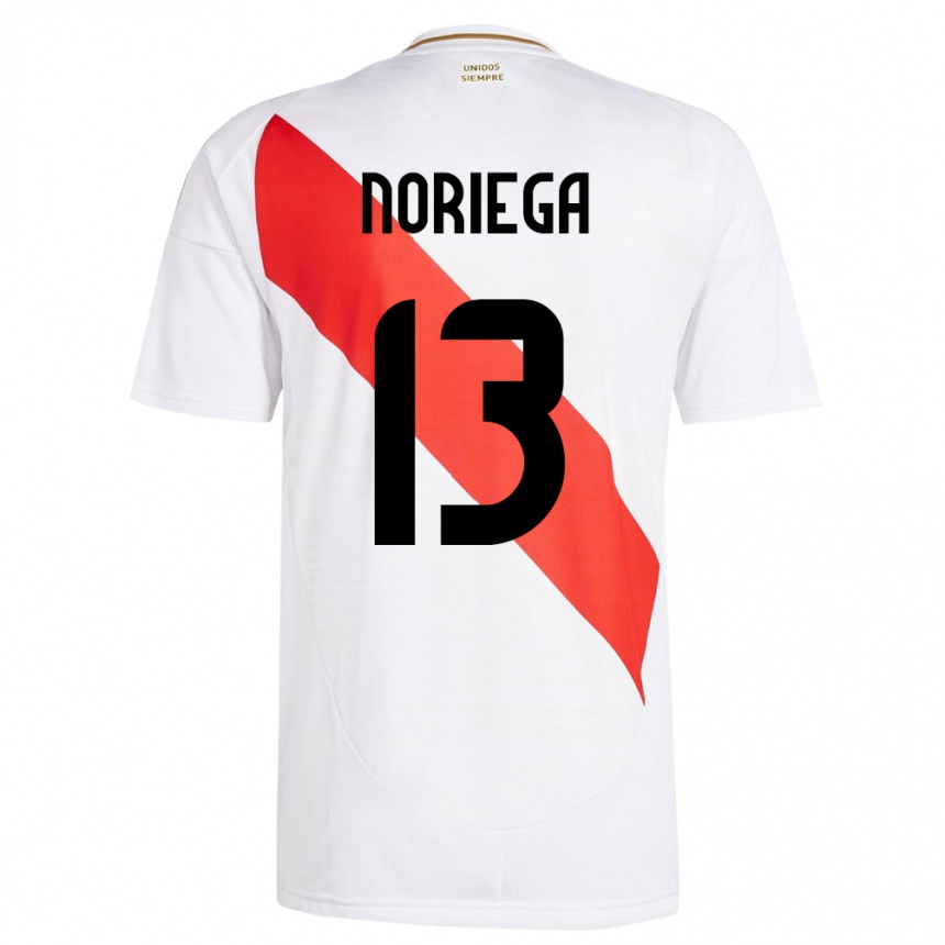 Kids Football Peru Erick Noriega #13 White Home Jersey 24-26 T-Shirt Uk