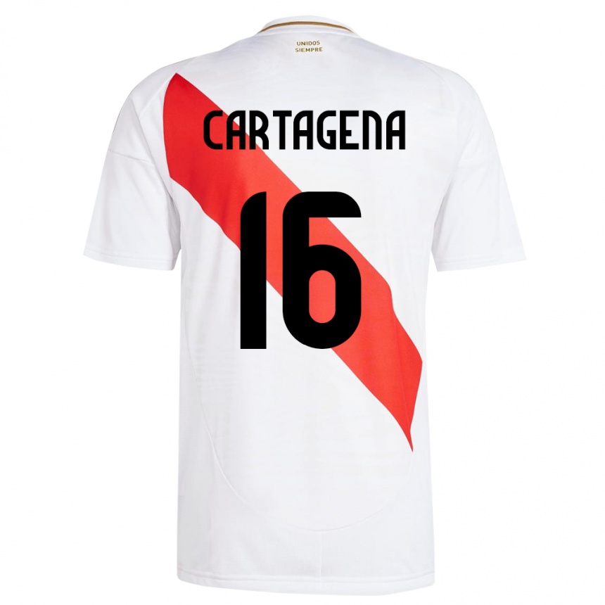 Kids Football Peru Wilder Cartagena #16 White Home Jersey 24-26 T-Shirt Uk