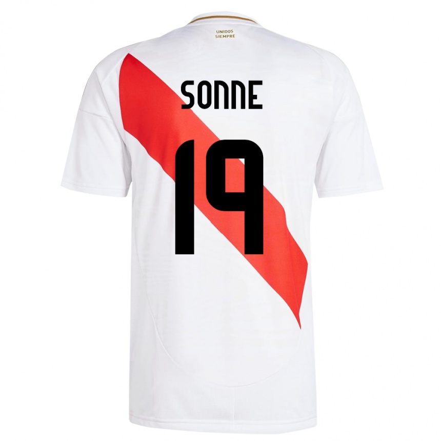 Kids Football Peru Oliver Sonne #19 White Home Jersey 24-26 T-Shirt Uk