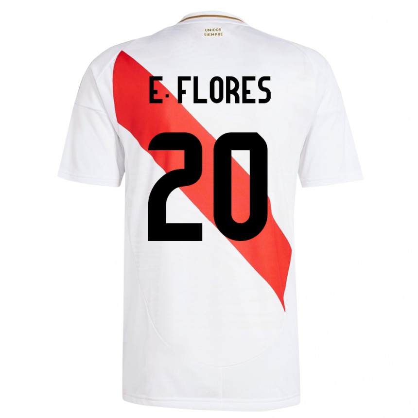 Kids Football Peru Edison Flores #20 White Home Jersey 24-26 T-Shirt Uk