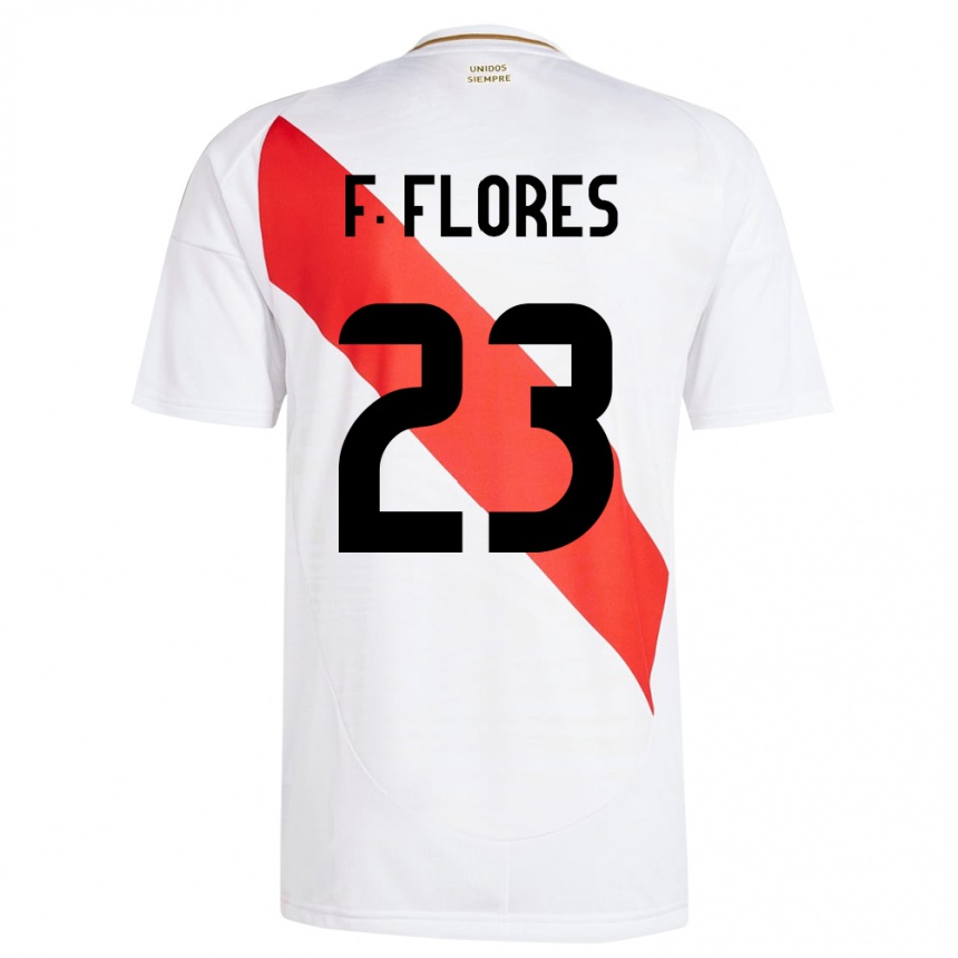 Kids Football Peru Franchesco Flores #23 White Home Jersey 24-26 T-Shirt Uk