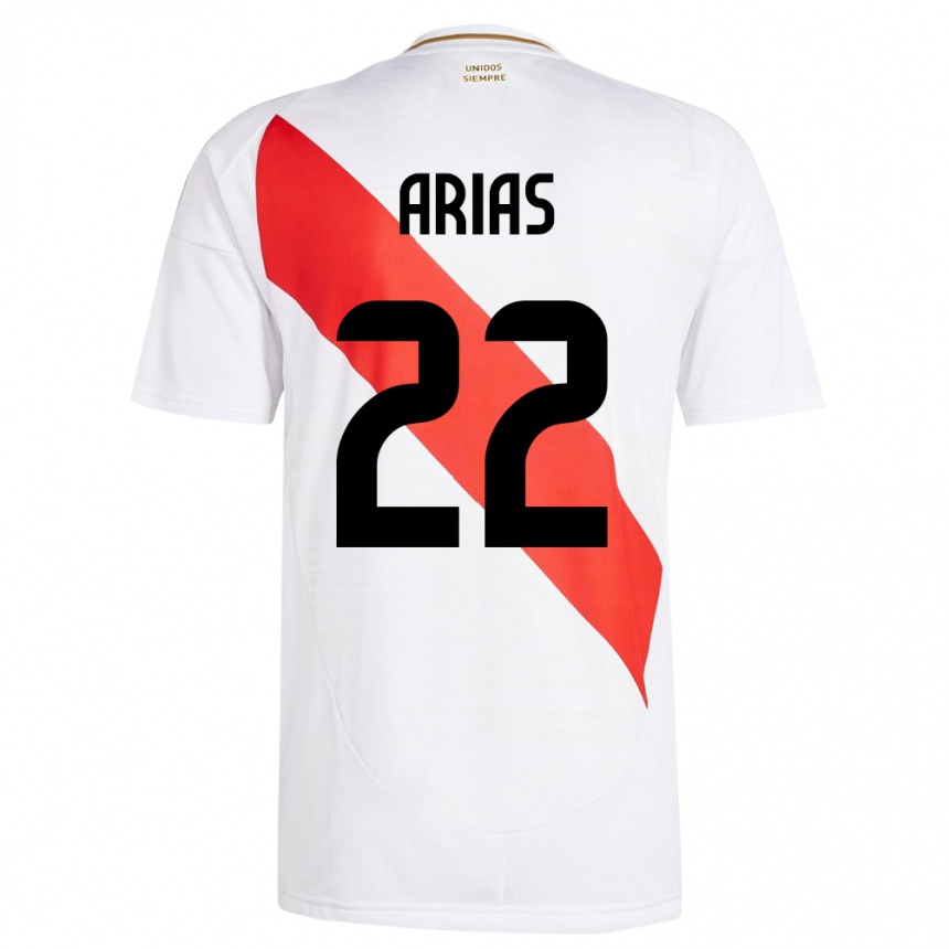 Kids Football Peru Brian Arias #22 White Home Jersey 24-26 T-Shirt Uk