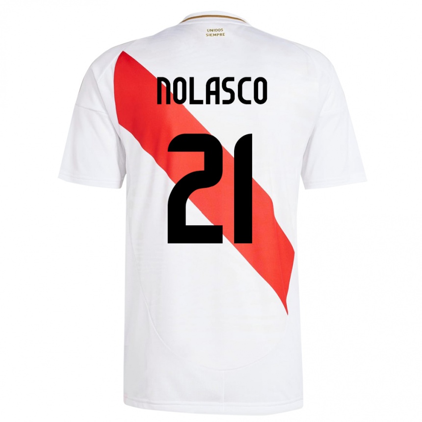 Kids Football Peru Jeferson Nolasco #21 White Home Jersey 24-26 T-Shirt Uk