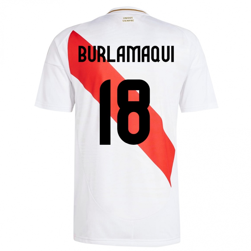 Kids Football Peru Alessandro Burlamaqui #18 White Home Jersey 24-26 T-Shirt Uk