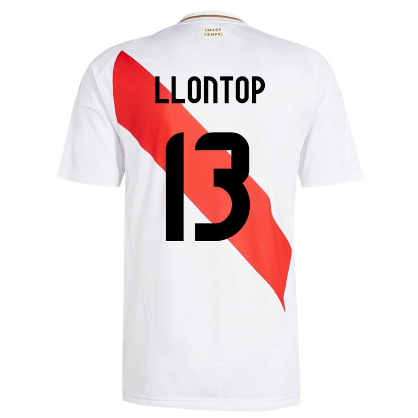 Kids Football Peru Mathías Llontop #13 White Home Jersey 24-26 T-Shirt Uk