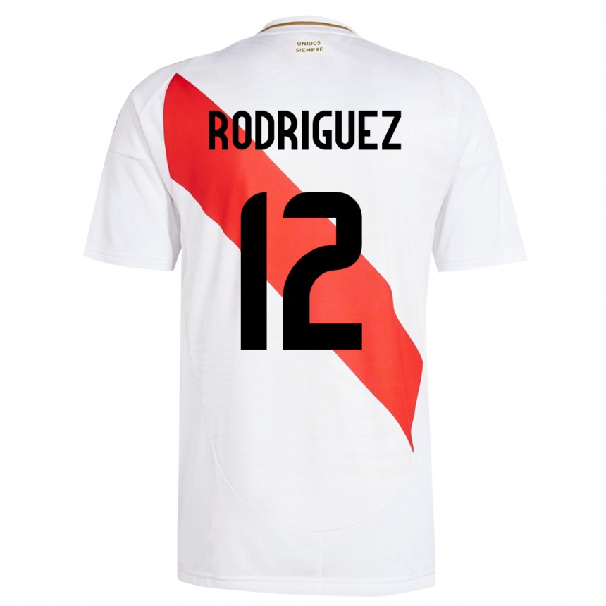 Kids Football Peru Jhefferson Rodríguez #12 White Home Jersey 24-26 T-Shirt Uk