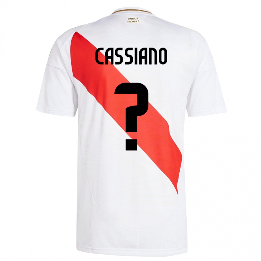 Kids Football Peru Franshesko Cassiano #0 White Home Jersey 24-26 T-Shirt Uk