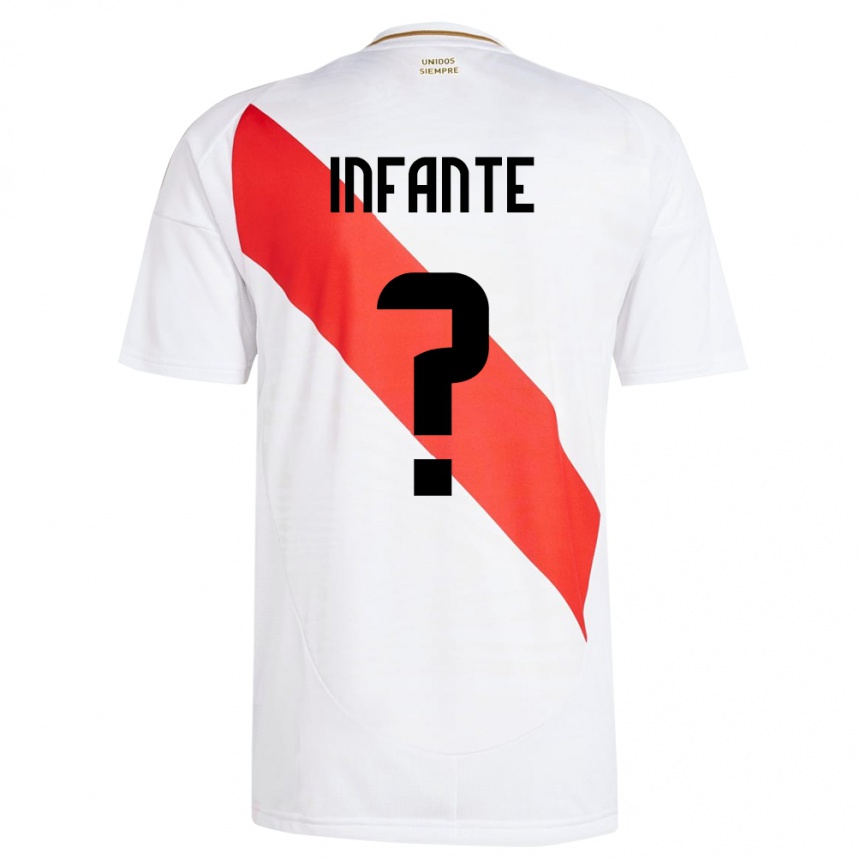 Kids Football Peru Maycol Infante #0 White Home Jersey 24-26 T-Shirt Uk