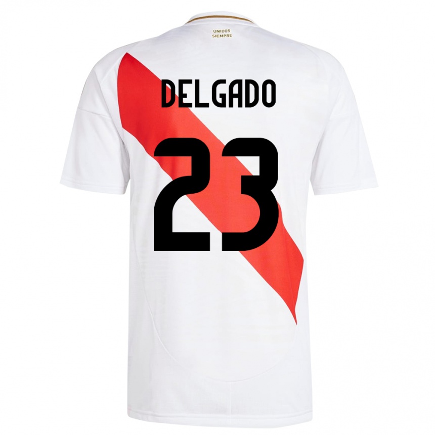 Kids Football Peru Valentino Delgado #23 White Home Jersey 24-26 T-Shirt Uk