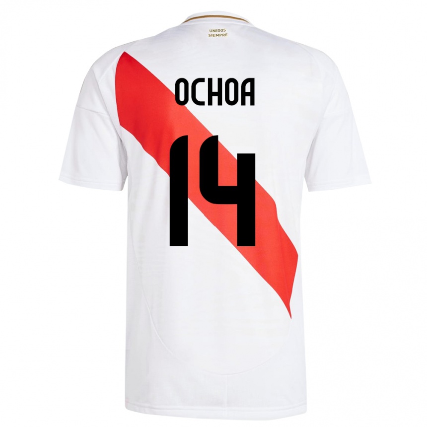 Kids Football Peru Victoria Ochoa #14 White Home Jersey 24-26 T-Shirt Uk