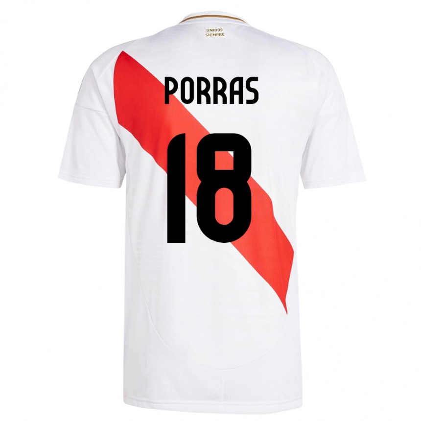 Kids Football Peru Sashenka Porras #18 White Home Jersey 24-26 T-Shirt Uk