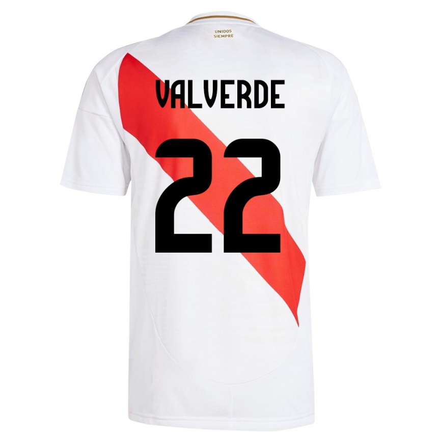 Kids Football Peru Malena Valverde #22 White Home Jersey 24-26 T-Shirt Uk