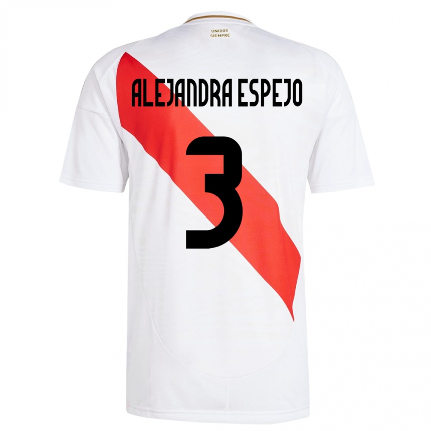 Kids Football Peru María Alejandra Espejo #3 White Home Jersey 24-26 T-Shirt Uk