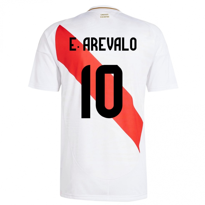 Kids Football Peru Emily Arévalo #10 White Home Jersey 24-26 T-Shirt Uk