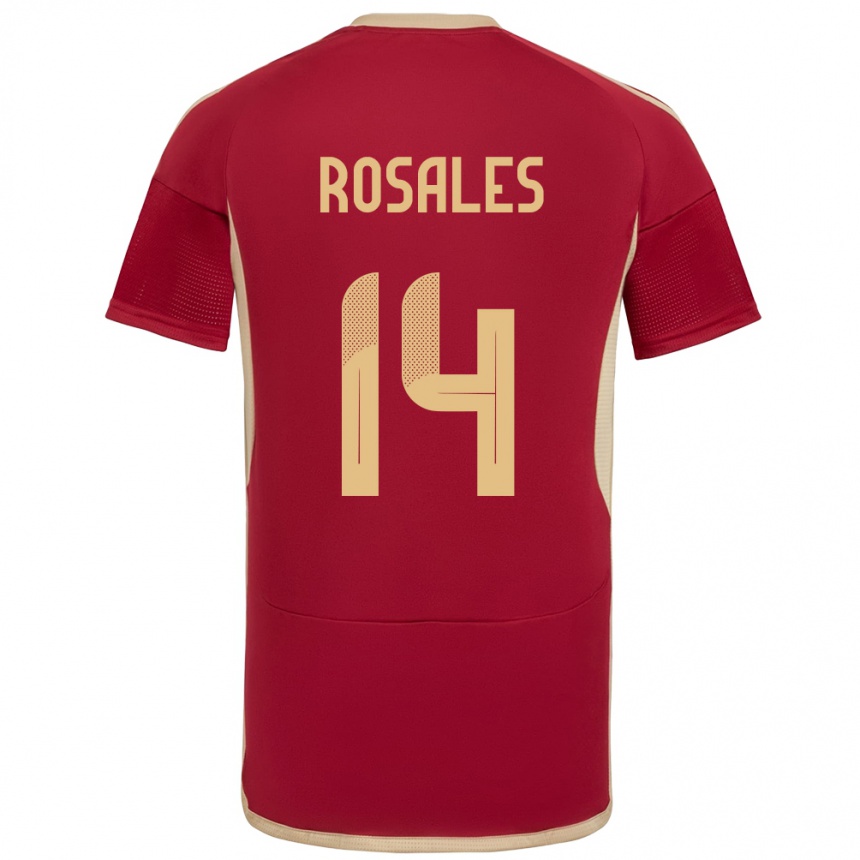 Kids Football Venezuela Roberto Rosales #14 Burgundy Home Jersey 24-26 T-Shirt Uk