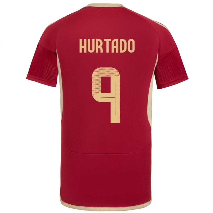 Kids Football Venezuela Jan Hurtado #9 Burgundy Home Jersey 24-26 T-Shirt Uk