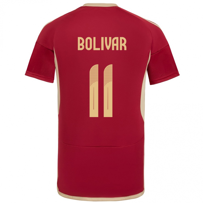 Kids Football Venezuela Jovanny Bolívar #11 Burgundy Home Jersey 24-26 T-Shirt Uk