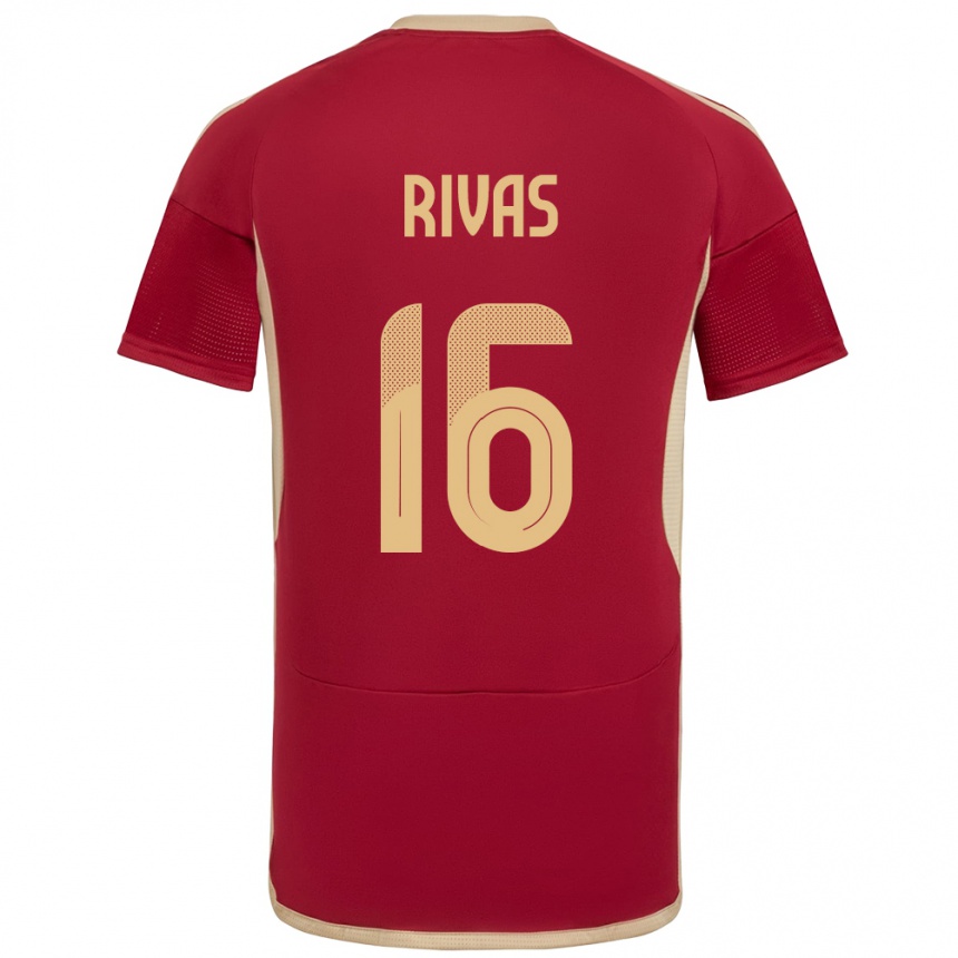 Kids Football Venezuela Renne Rivas #16 Burgundy Home Jersey 24-26 T-Shirt Uk