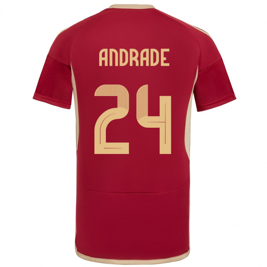 Kids Football Venezuela Kervin Andrade #24 Burgundy Home Jersey 24-26 T-Shirt Uk