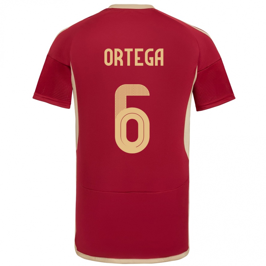 Kids Football Venezuela Bryant Ortega #6 Burgundy Home Jersey 24-26 T-Shirt Uk