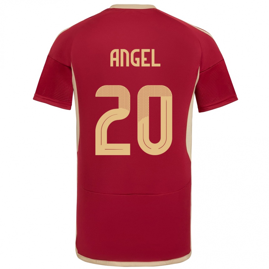 Kids Football Venezuela Wilker Ángel #20 Burgundy Home Jersey 24-26 T-Shirt Uk