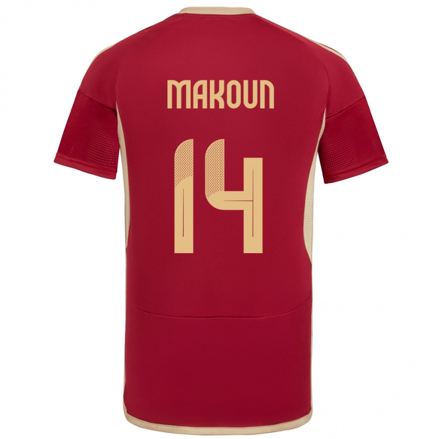 Kids Football Venezuela Christian Makoun #14 Burgundy Home Jersey 24-26 T-Shirt Uk