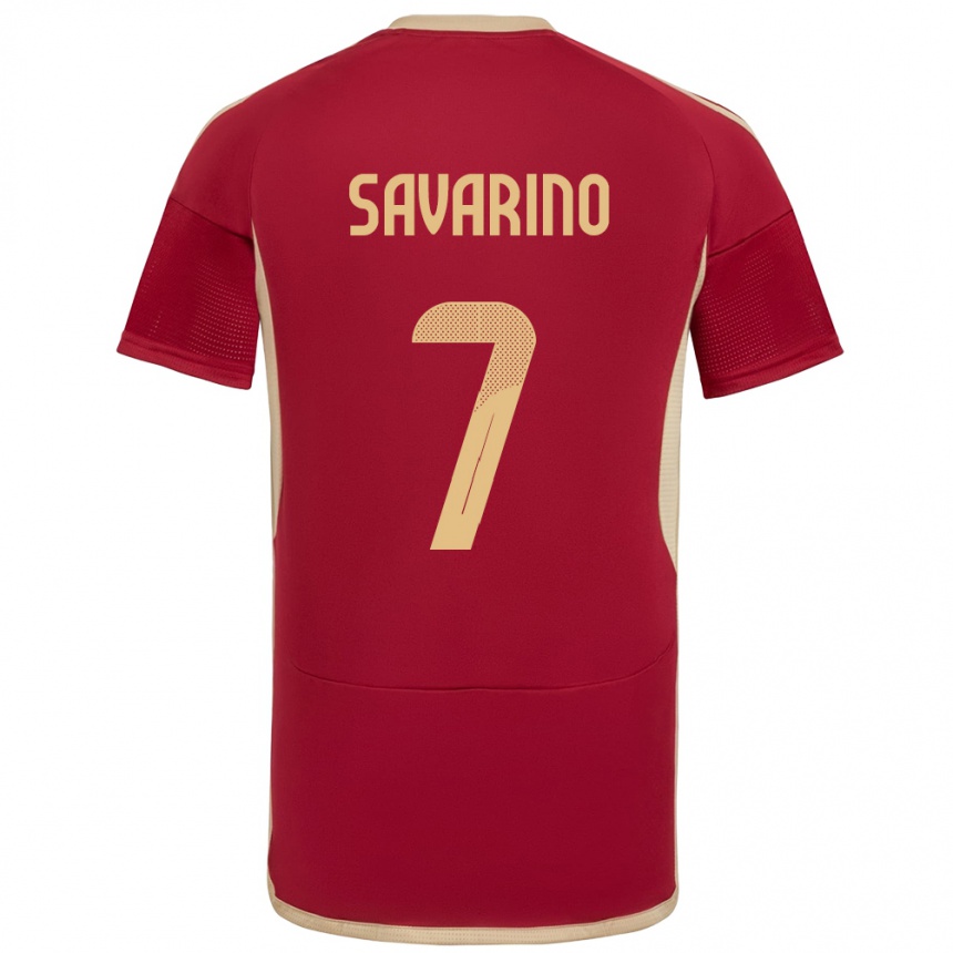 Kids Football Venezuela Jefferson Savarino #7 Burgundy Home Jersey 24-26 T-Shirt Uk