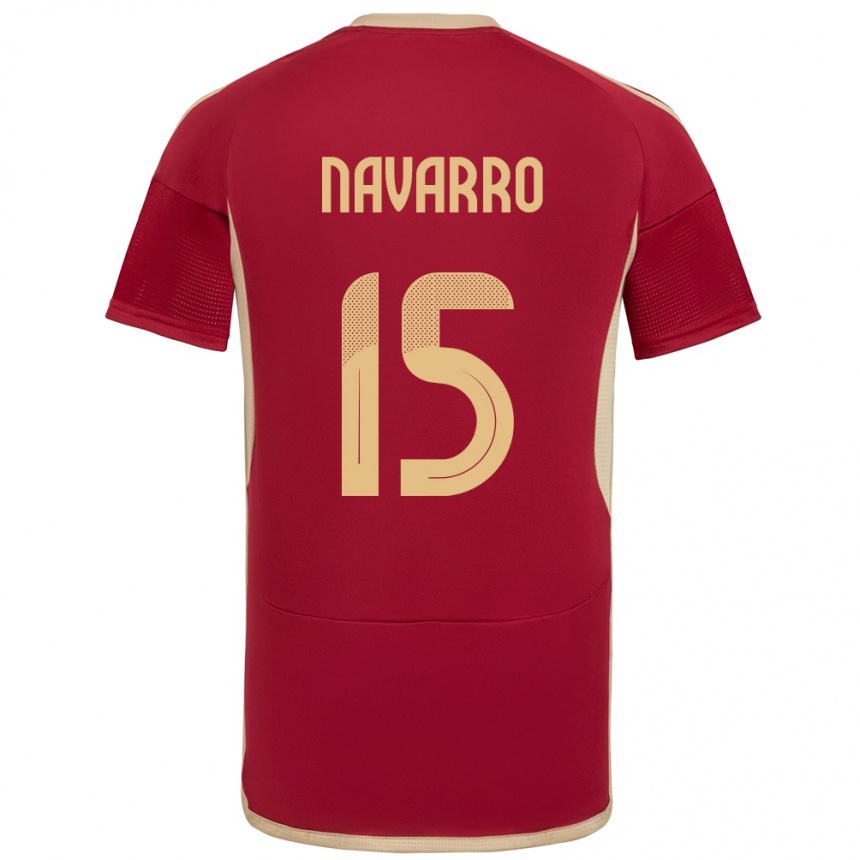 Kids Football Venezuela Miguel Navarro #15 Burgundy Home Jersey 24-26 T-Shirt Uk