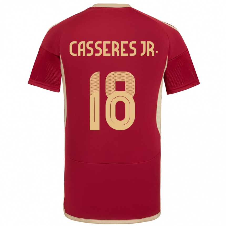 Kids Football Venezuela Cristian Cásseres Jr. #18 Burgundy Home Jersey 24-26 T-Shirt Uk