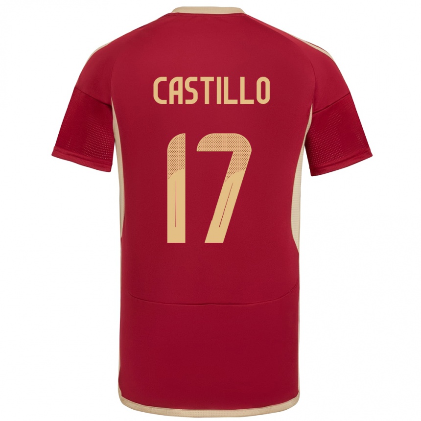 Kids Football Venezuela Edson Castillo #17 Burgundy Home Jersey 24-26 T-Shirt Uk