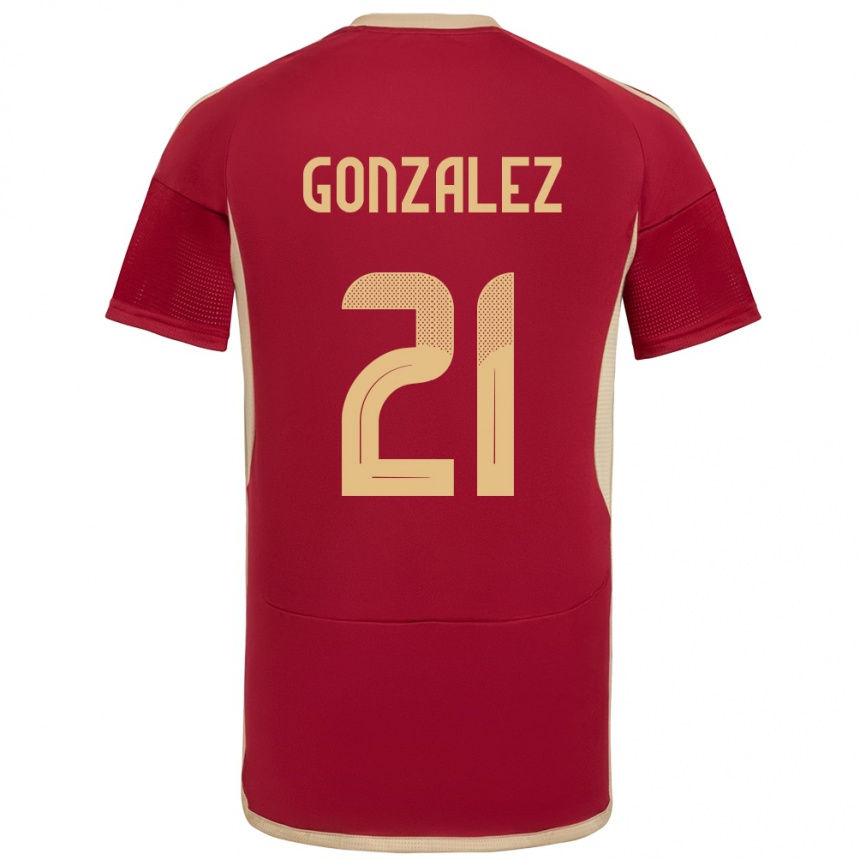 Kids Football Venezuela Alexander González #21 Burgundy Home Jersey 24-26 T-Shirt Uk