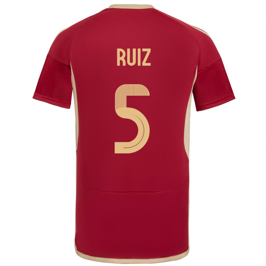 Kids Football Venezuela Emerson Ruíz #5 Burgundy Home Jersey 24-26 T-Shirt Uk