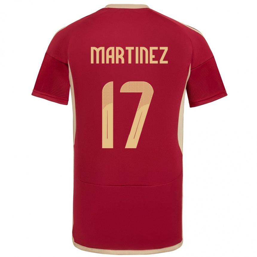 Kids Football Venezuela David Martínez #17 Burgundy Home Jersey 24-26 T-Shirt Uk