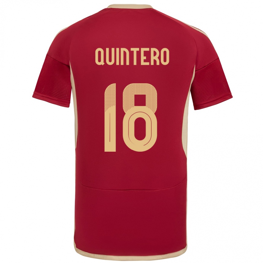 Kids Football Venezuela Jesús Quintero #18 Burgundy Home Jersey 24-26 T-Shirt Uk