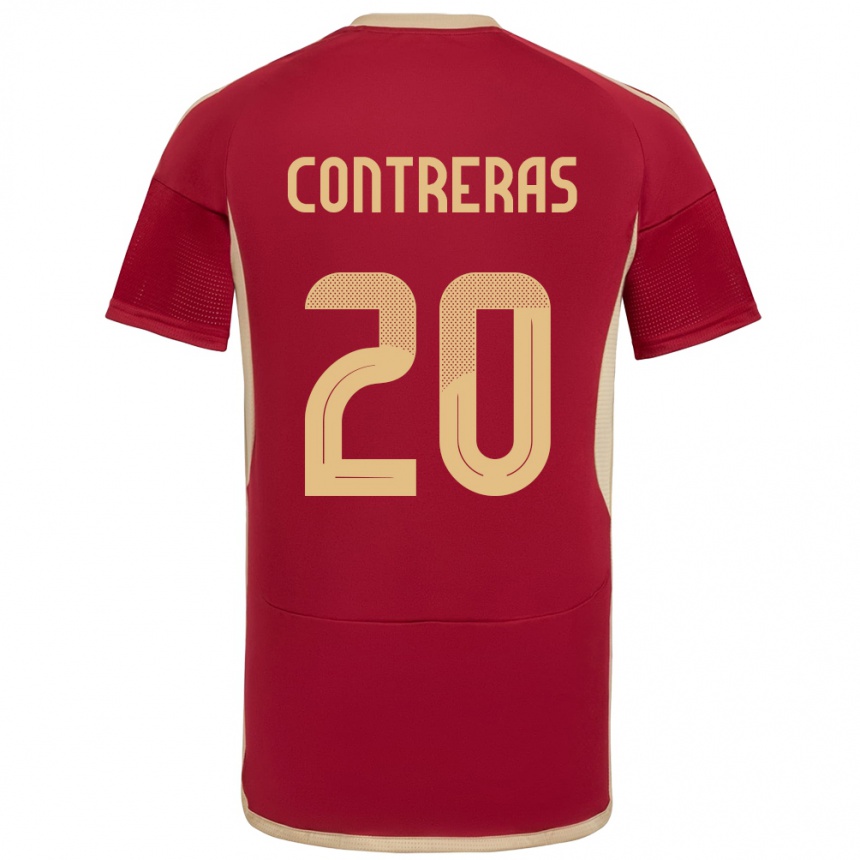 Kids Football Venezuela Anderson Contreras #20 Burgundy Home Jersey 24-26 T-Shirt Uk