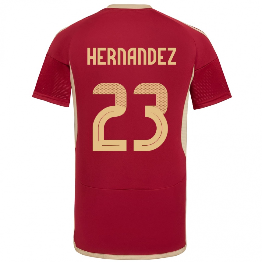 Kids Football Venezuela Luifer Hernández #23 Burgundy Home Jersey 24-26 T-Shirt Uk