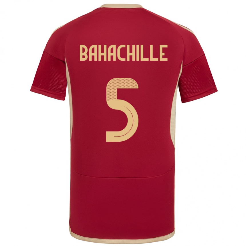 Kids Football Venezuela Abraham Bahachille #5 Burgundy Home Jersey 24-26 T-Shirt Uk