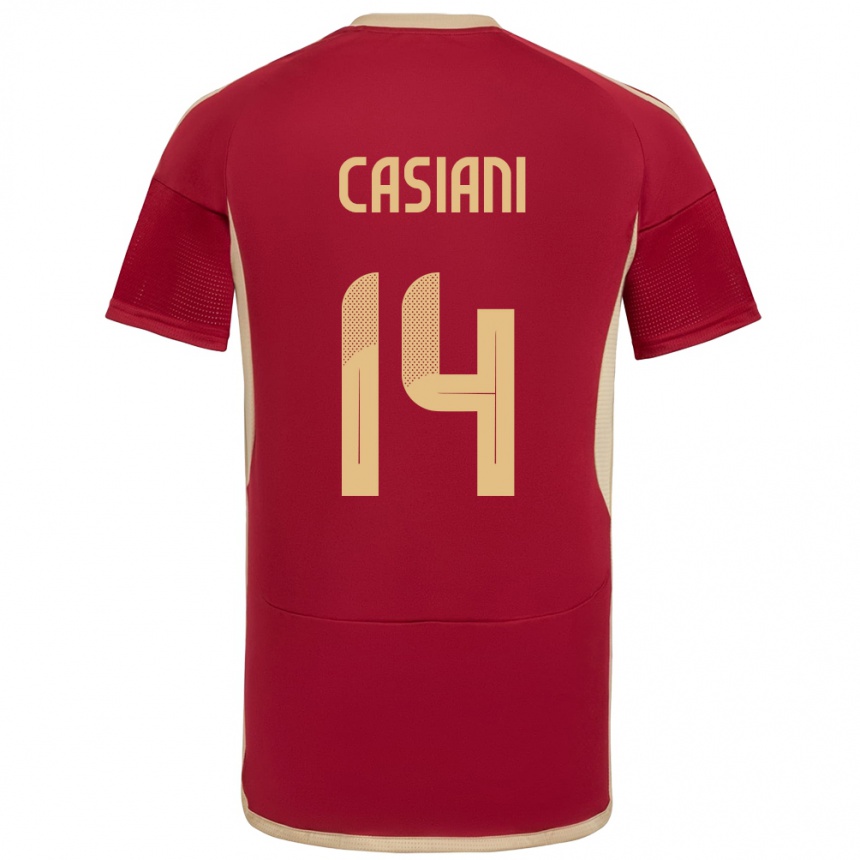 Kids Football Venezuela Luis Casiani #14 Burgundy Home Jersey 24-26 T-Shirt Uk