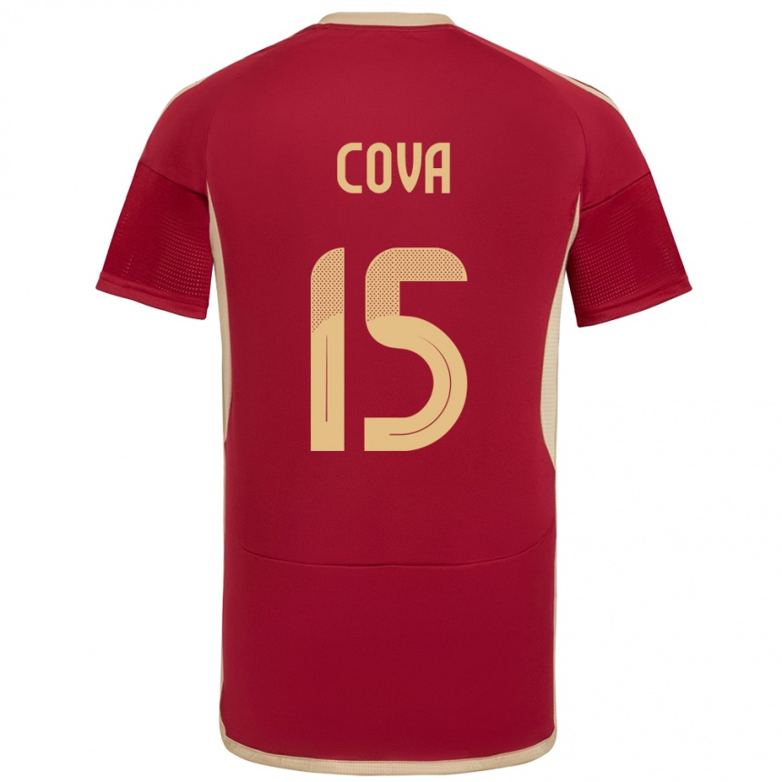 Kids Football Venezuela Adrián Cova #15 Burgundy Home Jersey 24-26 T-Shirt Uk