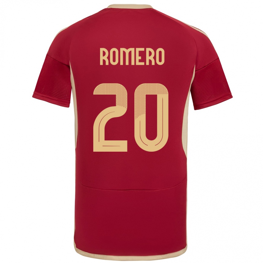 Kids Football Venezuela Andrés Romero #20 Burgundy Home Jersey 24-26 T-Shirt Uk