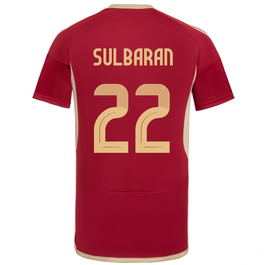 Kids Football Venezuela Manuel Sulbarán #22 Burgundy Home Jersey 24-26 T-Shirt Uk