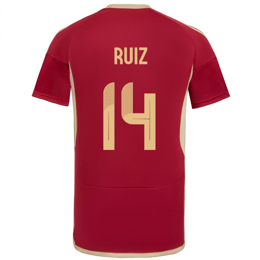 Kids Football Venezuela Maicol Ruiz #14 Burgundy Home Jersey 24-26 T-Shirt Uk