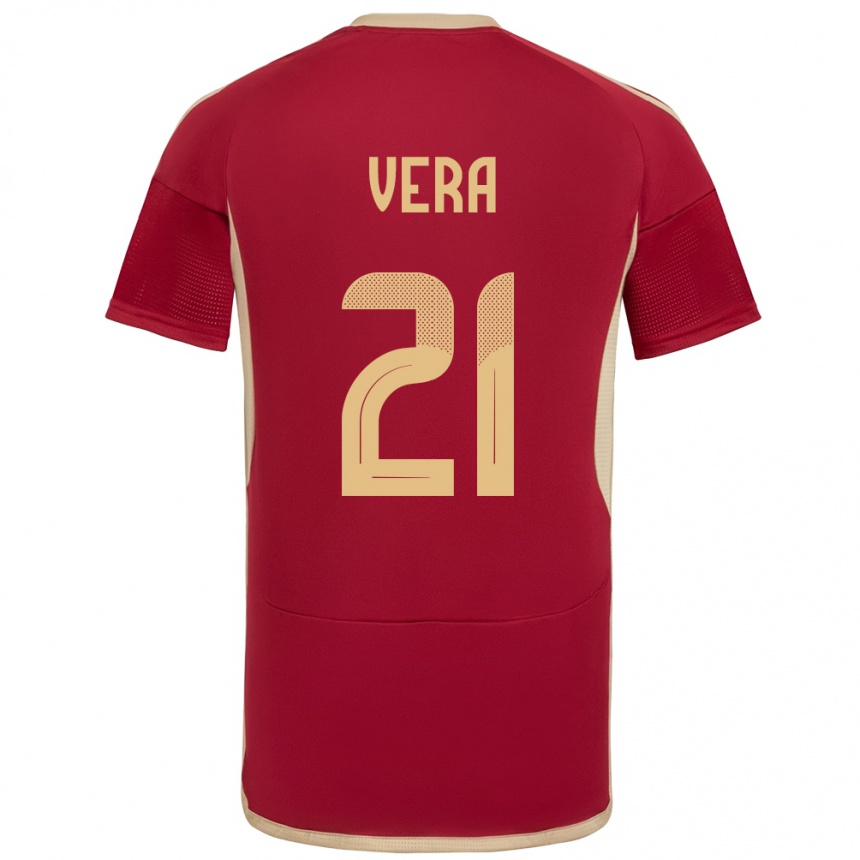 Kids Football Venezuela Andry Vera #21 Burgundy Home Jersey 24-26 T-Shirt Uk