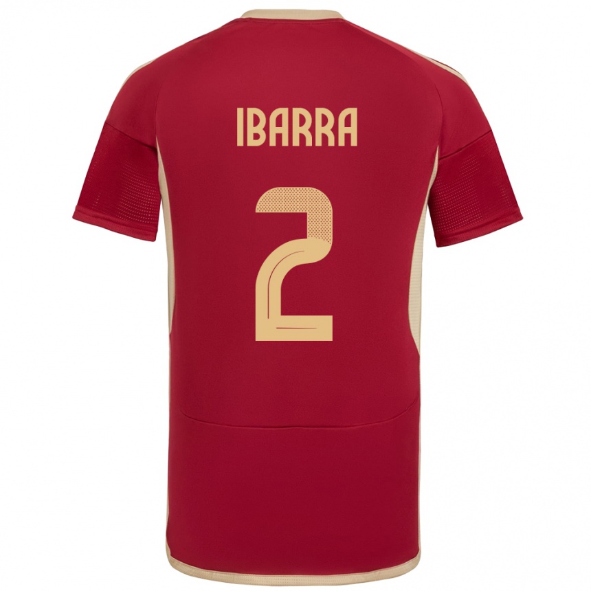 Kids Football Venezuela Pablo Ibarra #2 Burgundy Home Jersey 24-26 T-Shirt Uk